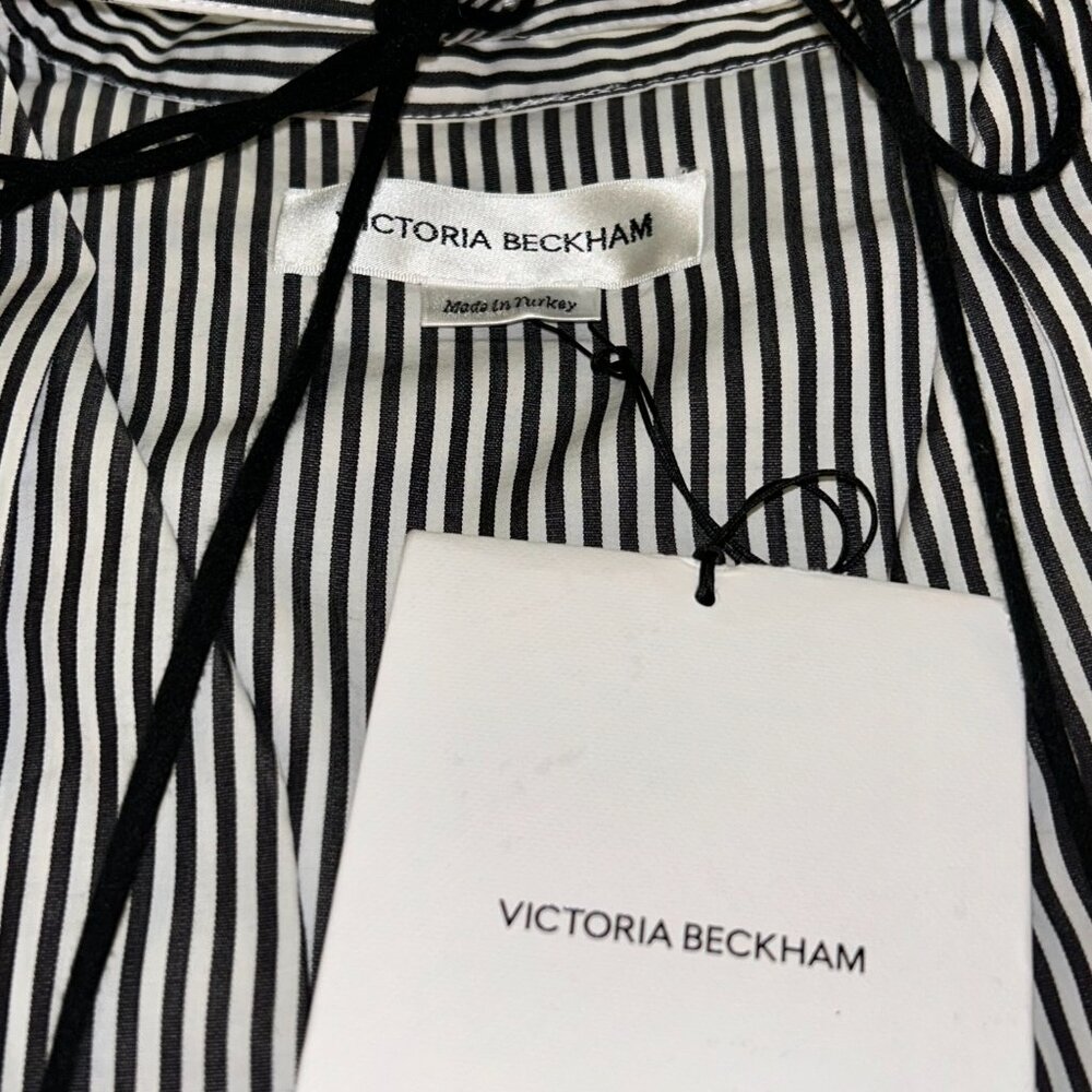 Victoria Beckham Designer Pleated Poplin Button Down size 4 NWT - Picture 11 of 13